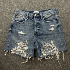 Pistola Devin High Rise Mom Cut Off Shorts Women's Size 26 Button Fly Distressed